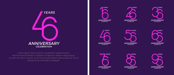 stock vector set of anniversary logo purple and white color on purple background for celebration moment