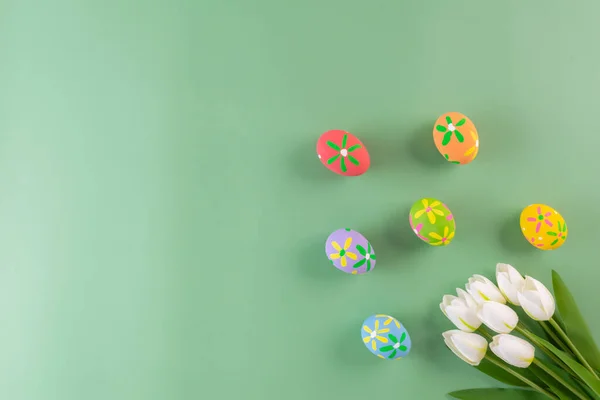 Easter Eggs Many Color Flower Easter Background Fotografias De Stock Royalty-Free