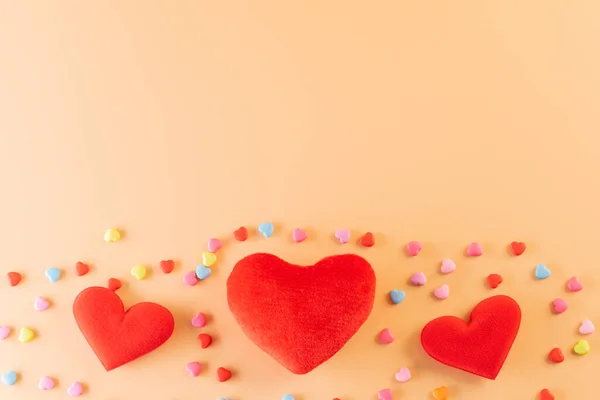 Valentine day with big red heart and small red heart for valentines day background