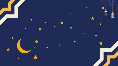 Gece ay ve yıldızlar pürüzsüz desen