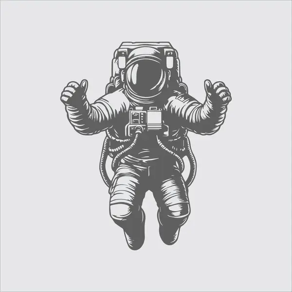 Astronaut Space Vector Illustration — Stock Vector