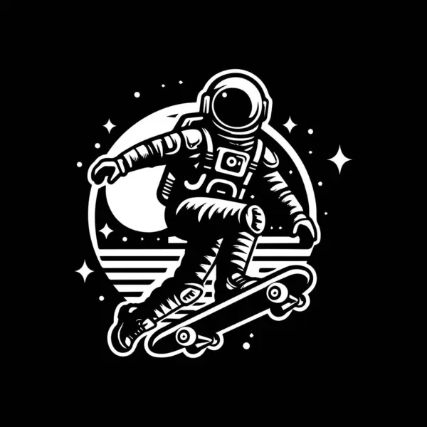 Astronaut Space Your Design Logo Emblem — Stock Vector