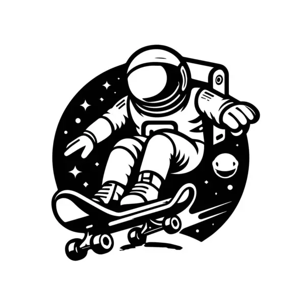 Hand Drawing Astronaut Space Vector Illustration — Stock Vector
