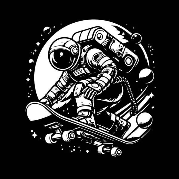 Astronaut Riding Rocket — Stock Vector