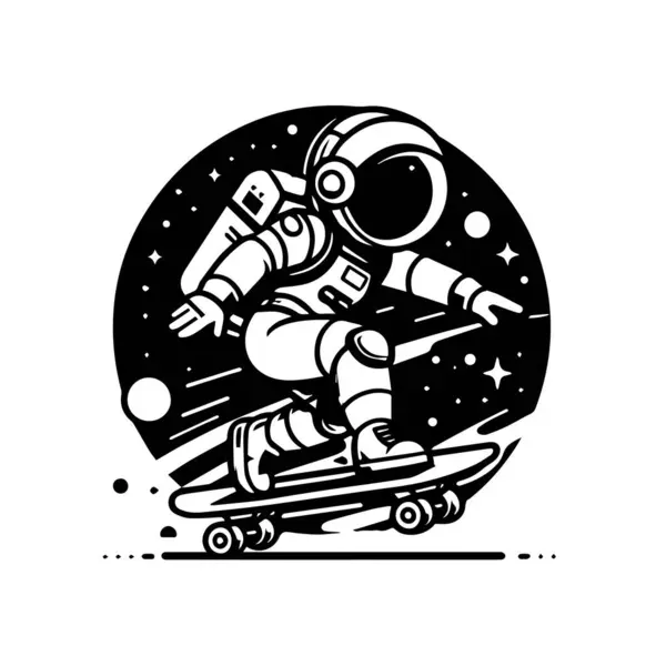 Astronaut Rocket Helmet Moon — Stock Vector