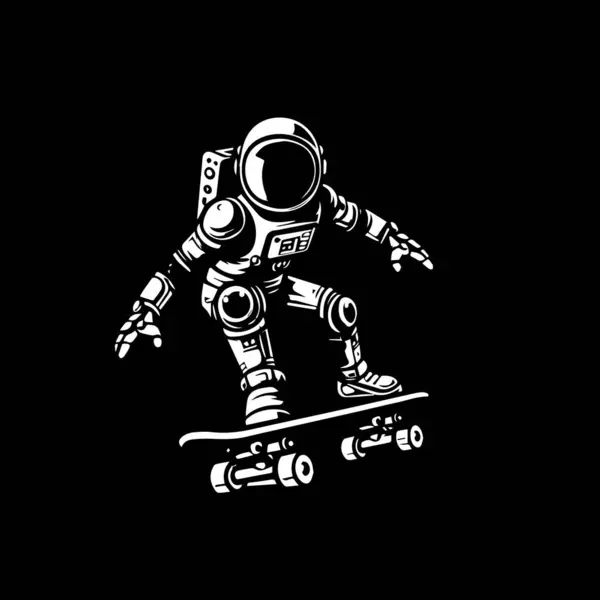 Astronaut Space Skateboard — Stock Vector