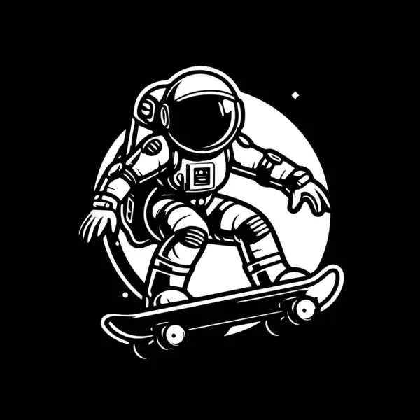 Astronaut Riding Skateboard Vector Illustration — Stock Vector