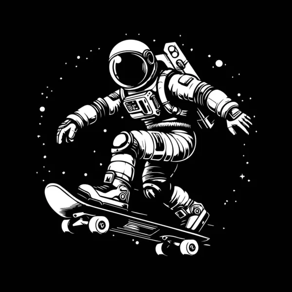 Skateboard Space Hand Drawn Cartoon Vector Illustration — Stock Vector