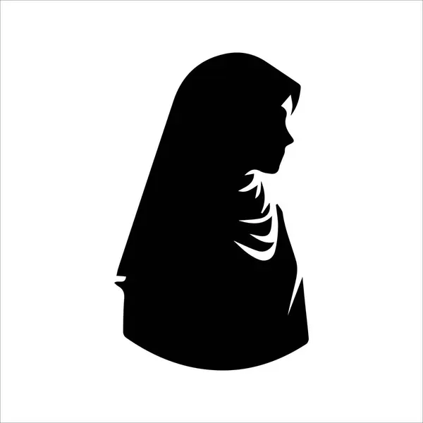 Femme Hijab Icône Vectoriel Illustration Design — Image vectorielle