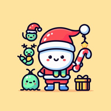 cute cartoon snowman vector illustration