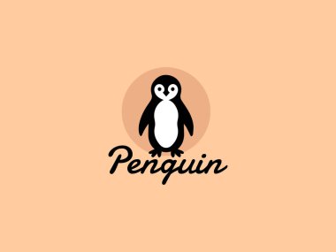 Penguenli şirin vektör çizimi