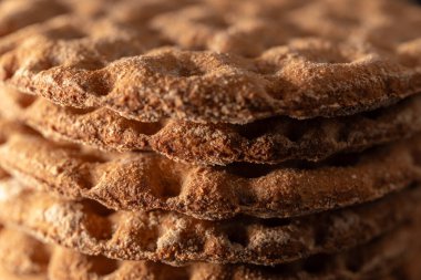 Çavdar ekmeği, arka planda makro.