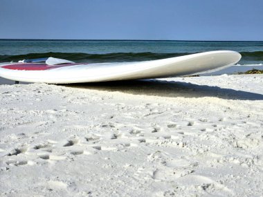 Yazın Florida 'da kumlu sahilde tatil aktiviteleri için raket yatıyordu.. 