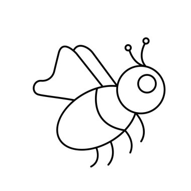 Siyah Çizgili İzole Arı Simgesi