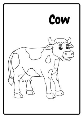 Siyah ve Beyaz Çiftlik İnek Renklendirme Sayfası