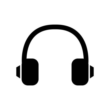 Müzik kulaklığı simgesi siyah beyaz 