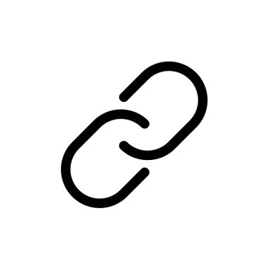 Hiper bağlantı çizgisi simgesi siyah beyaz 