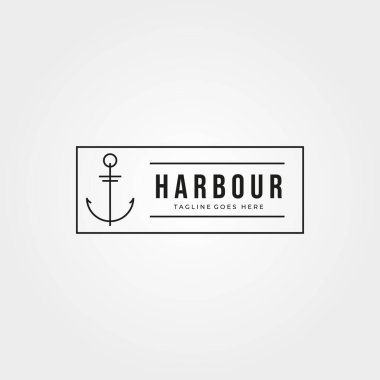 anchor libour typography logo vektör vintage illüstrasyon tasarımı