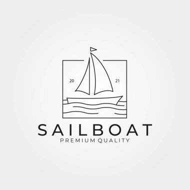 Yelkenli sanatı amblemi, simge, minimalist tasarım logosu, işaret ve sembol.