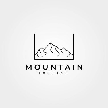 dağ ana hatları logo vektör vintage illüstrasyon tasarımı