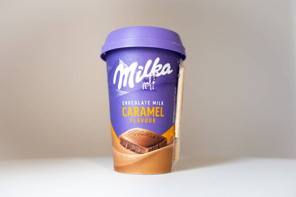 Milka chocolate milk with caramel flavour