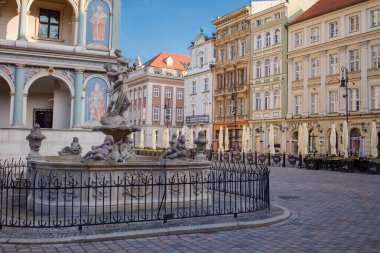 Poznan, Polonya 'daki Eski Pazar Meydanı' ndaki Prozerpiny Fountain.