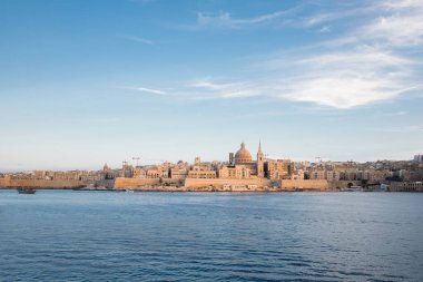 Valletta şehri Malta panoramik görünümünün başkenti
