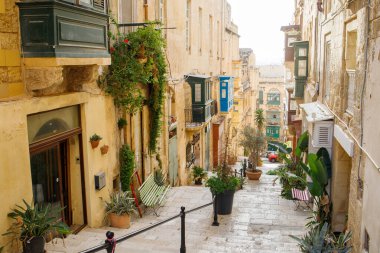Valletta, Malta 'nın merkezindeki Turistik Sokak