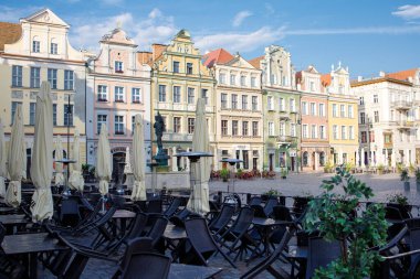 Eski pazar Stary Rynek Meydanı Sabah Poznan, Polonya