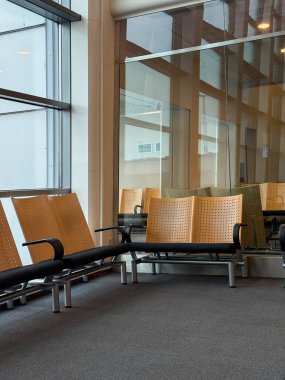 Danimarka 'daki Kastrup Kopenhag Havaalanı' nda rahat bir oturma alanı