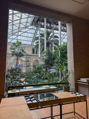 Kopenhag panoramik manzaralı Glyptotek Müzesi. Modern sanat alanı, galeri ve önemli kültürel dünya objesi.