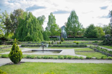 Poznan Üniversitesi Botanik Bahçesi bahar panoramik manzaralı