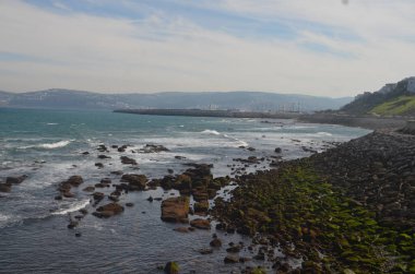 Tangier's Mediterranean Coastline clipart