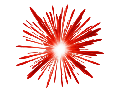 Siyah arkaplanda kırmızı havai fişek patlaması