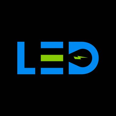 LED Logosu, Ampul Simgesi, Elektrik Sembolü, Enerji, Teknoloji, Yenilik