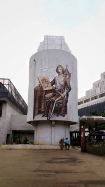TIM bölgesindeki büyük bir alanda, Jakarta 'nın sanat merkezinde Raden Saleh adlı efsanevi bir ressamı resmeden bir binanın ikonu. Jakarta, Endonezya, 6 Ekim 2024.