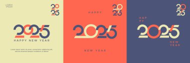 Modern logo konseptiyle yeni yıl 2025. 2025 Yeni Yıl Şablonu