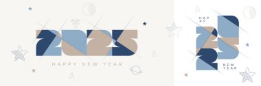 Eşsiz düz tasarım şablonuyla 2025 yeni yıl