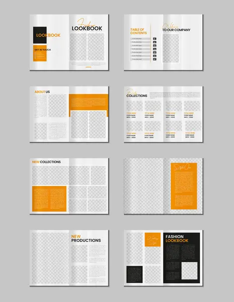 stock vector Fashion photobook portfolio or 16 pages brochure template design