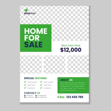 Emlak Pilotu şablon tasarımı ve ev satışı pankart tasarımı