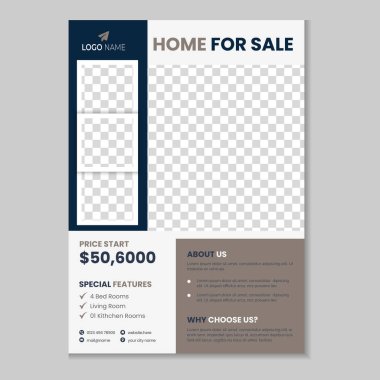 Emlak Pilotu şablon tasarımı ve ev satışı pankart tasarımı
