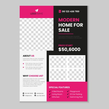 Emlak Pilotu şablon tasarımı ve ev satışı pankart tasarımı