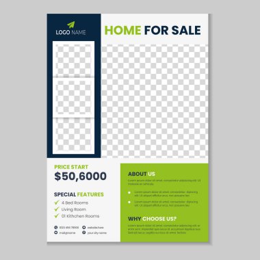 Emlak Pilotu şablon tasarımı ve ev satışı pankart tasarımı