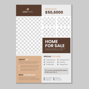 Emlak Pilotu şablon tasarımı ve ev satışı pankart tasarımı