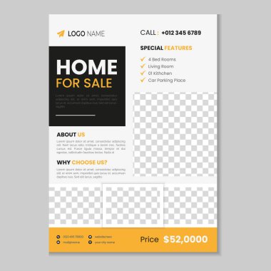 Emlak Pilotu şablon tasarımı ve ev satışı pankart tasarımı