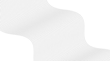 Beyaz arkaplanda soyut dalgalı çizgi ve şık çizgi sanatı