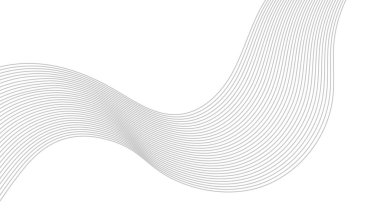 Beyaz arkaplanda soyut dalgalı çizgi ve şık çizgi sanatı