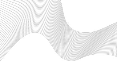 Beyaz arkaplanda soyut dalgalı çizgi ve şık çizgi sanatı