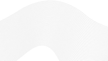 Beyaz arkaplanda soyut dalgalı çizgi ve şık çizgi sanatı