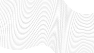 Beyaz arkaplanda soyut dalgalı çizgi ve şık çizgi sanatı